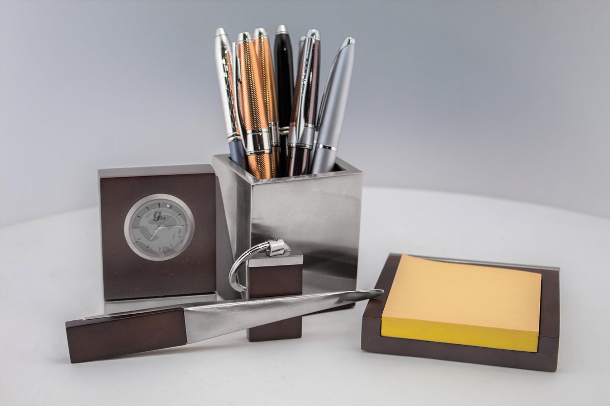Five Piece Desk Set in Gift Box – Gino's Awards, Inc.