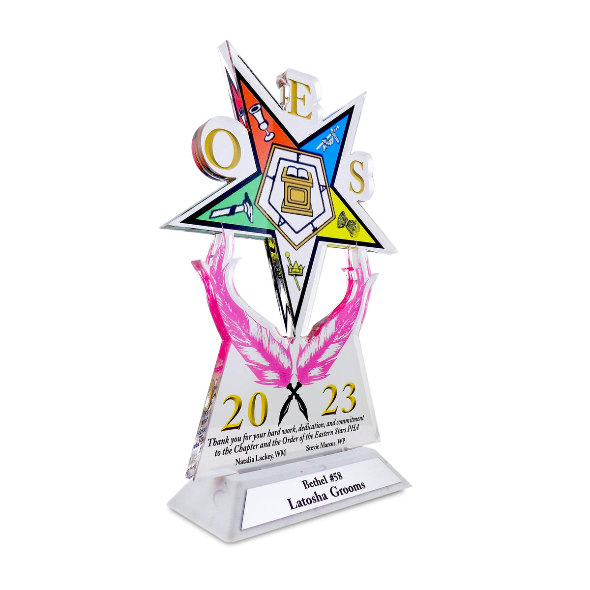 Oes Secretary Forms.pdf Order of the Eastern Star ( OES ) Secretary Custom Acrylic Award ...